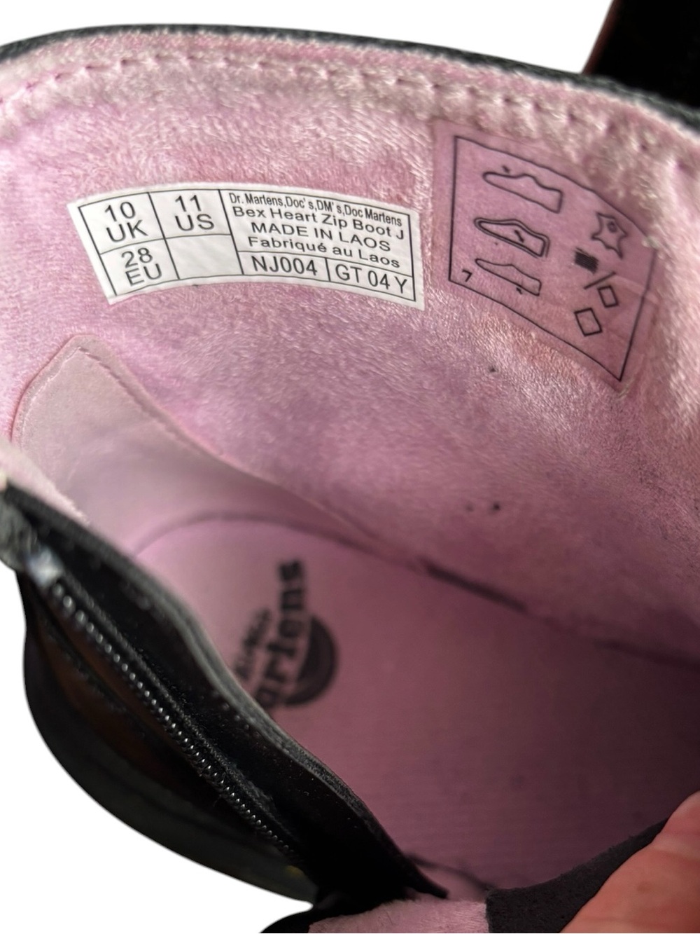 Dr Martens Junior Heart Nappa Patent Leather Pull on Zipper Boots Little Girl 11 - Picture 8 of 11